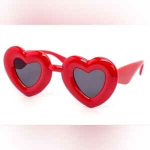 Red Heart-Shaped Sunglasses
